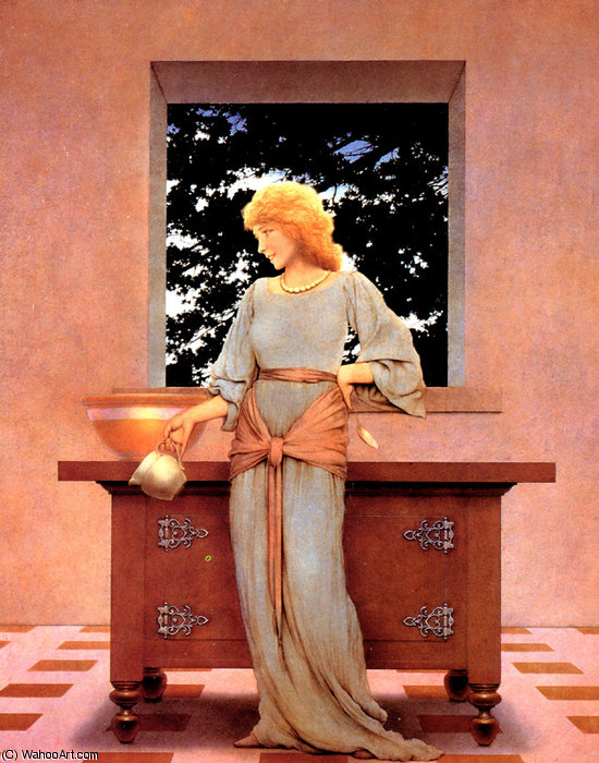 WikiOO.org - Enciklopedija dailės - Tapyba, meno kuriniai Maxfield Parrish - Lady Violetta About to Make Tarts
