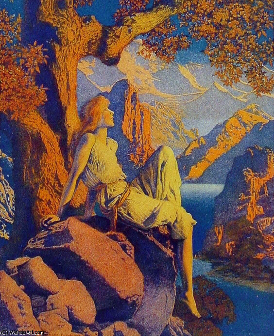 Wikioo.org – L'Enciclopedia delle Belle Arti - Pittura, Opere di Maxfield Parrish - Notte è Fleed