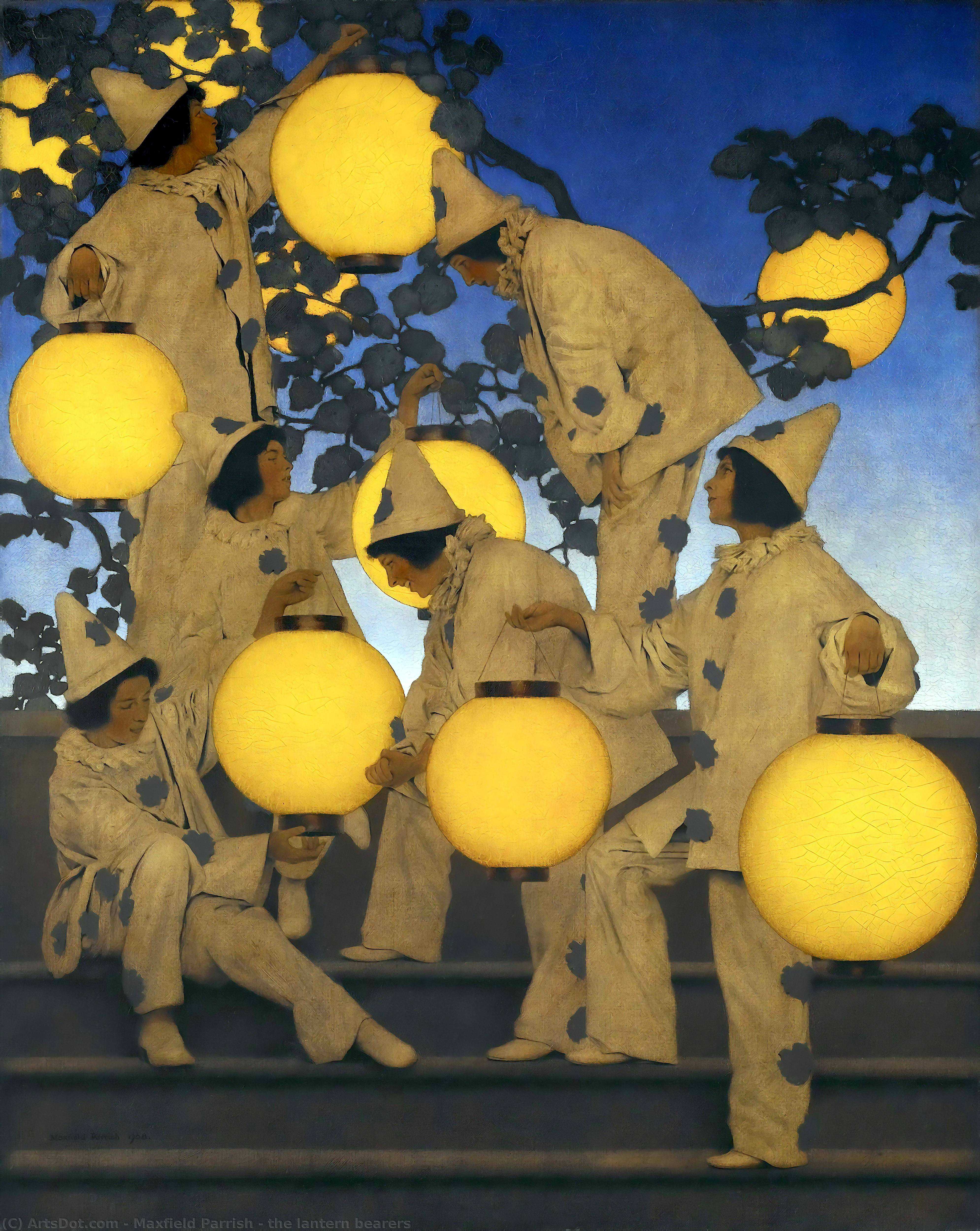 Wikioo.org – L'Encyclopédie des Beaux Arts - Peinture, Oeuvre de Maxfield Parrish - les porteurs de lanternes