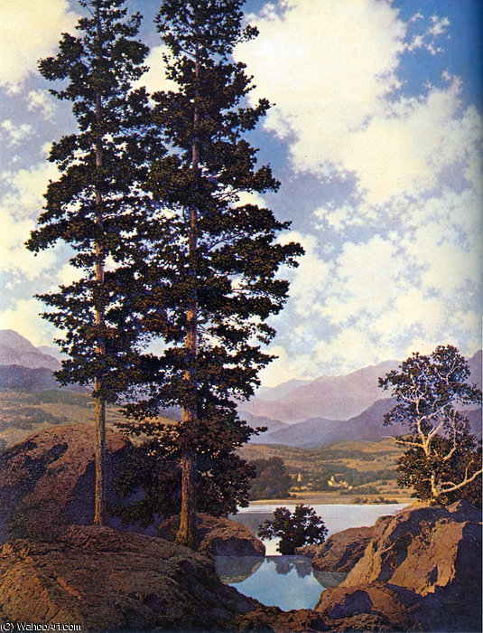 Wikioo.org - The Encyclopedia of Fine Arts - Painting, Artwork by Maxfield Parrish - thy templed hills