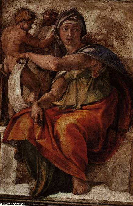 Wikioo.org - The Encyclopedia of Fine Arts - Painting, Artwork by Michelangelo Buonarroti - delphes sylphide