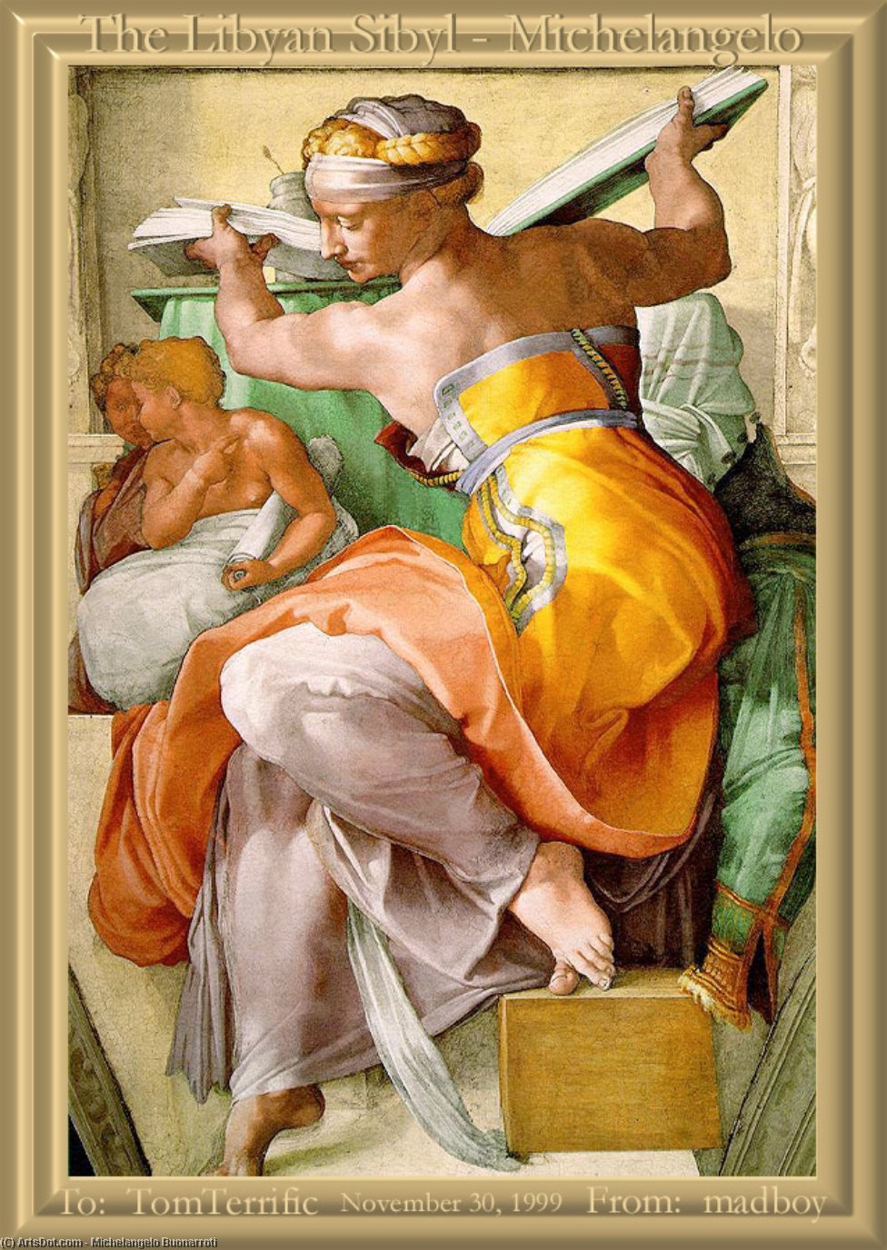 WikiOO.org - Enciklopedija dailės - Tapyba, meno kuriniai Michelangelo Buonarroti - mad boy
