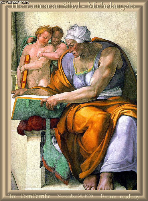 Wikioo.org - Die Enzyklopädie bildender Kunst - Malerei, Kunstwerk von Michelangelo Buonarroti - verrückt junge