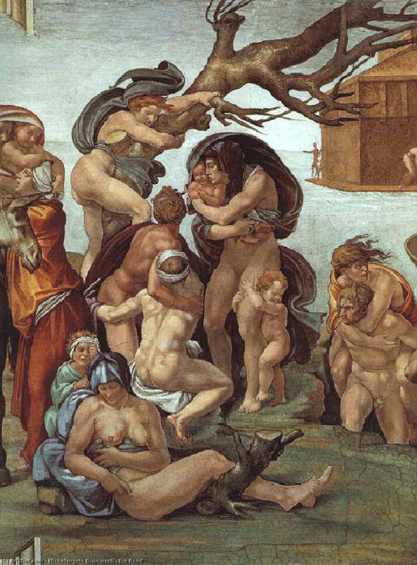 Wikioo.org - Bách khoa toàn thư về mỹ thuật - Vẽ tranh, Tác phẩm nghệ thuật Michelangelo Buonarroti - the flood