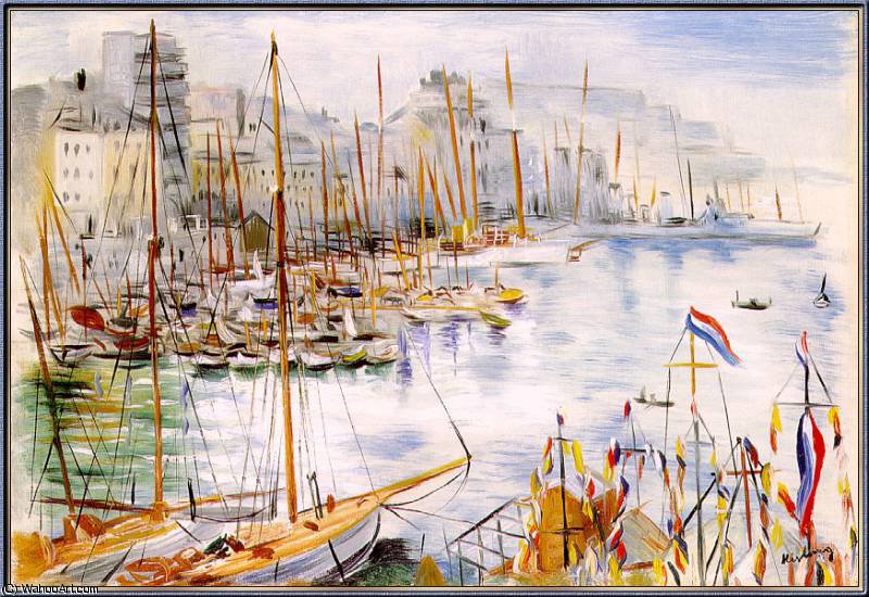 Wikioo.org - The Encyclopedia of Fine Arts - Painting, Artwork by Moise Kisling - le Port de Marseille