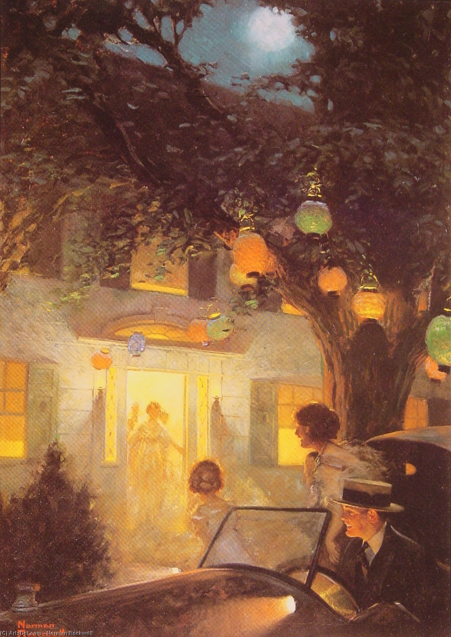 Wikioo.org - The Encyclopedia of Fine Arts - Painting, Artwork by Norman Rockwell - And the Symbol of Welcome is Light