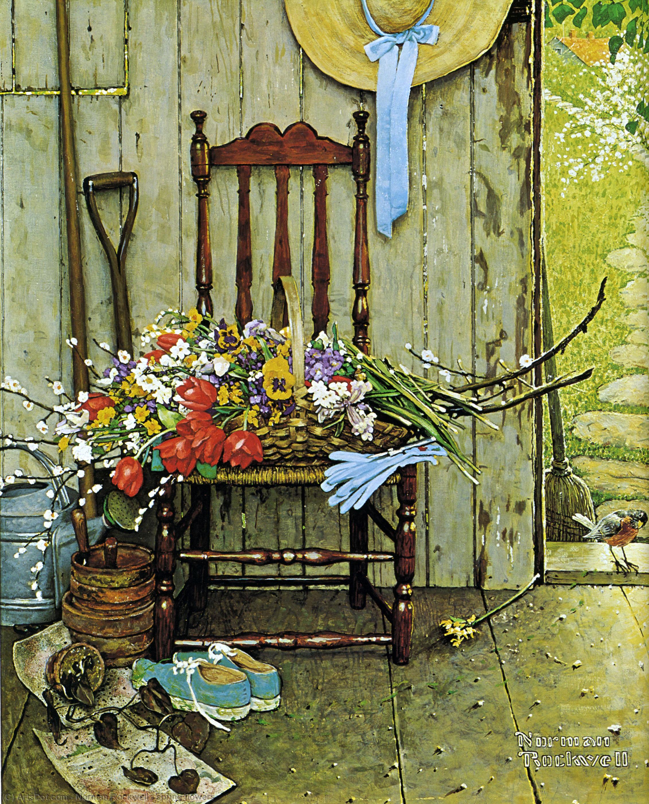 WikiOO.org - Enciklopedija likovnih umjetnosti - Slikarstvo, umjetnička djela Norman Rockwell - spring flowers