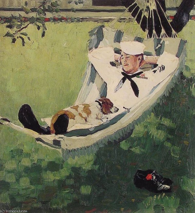 WikiOO.org - Encyclopedia of Fine Arts - Maľba, Artwork Norman Rockwell - Study for home on Leave