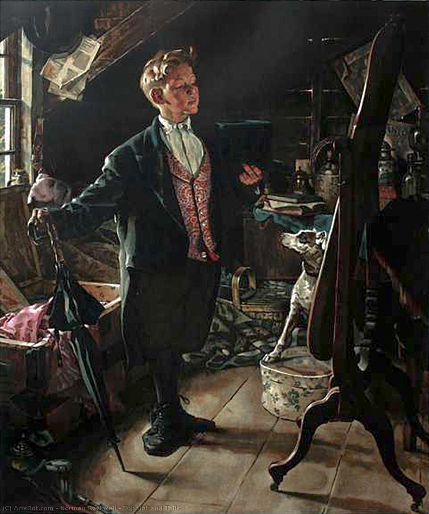 Wikioo.org - The Encyclopedia of Fine Arts - Painting, Artwork by Norman Rockwell - Top Hat and Tails