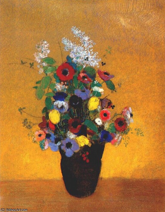 WikiOO.org - Encyclopedia of Fine Arts - Maľba, Artwork Odilon Redon - flowers