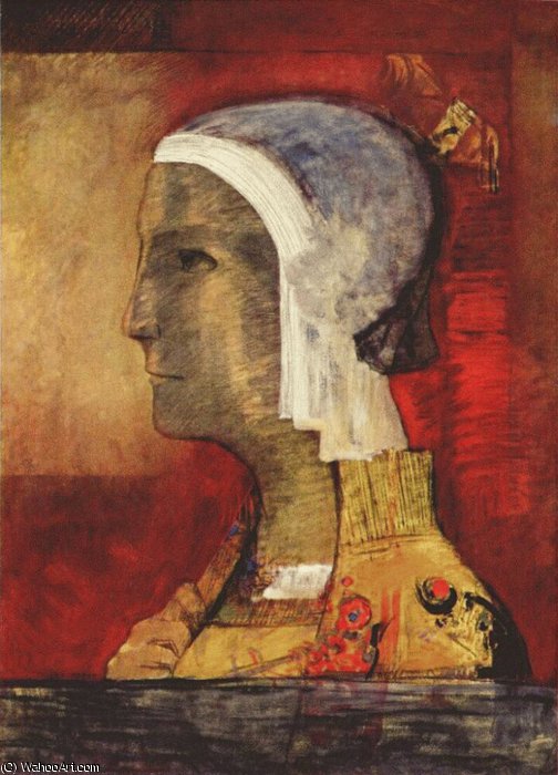 Wikioo.org - The Encyclopedia of Fine Arts - Painting, Artwork by Odilon Redon - symbolic head