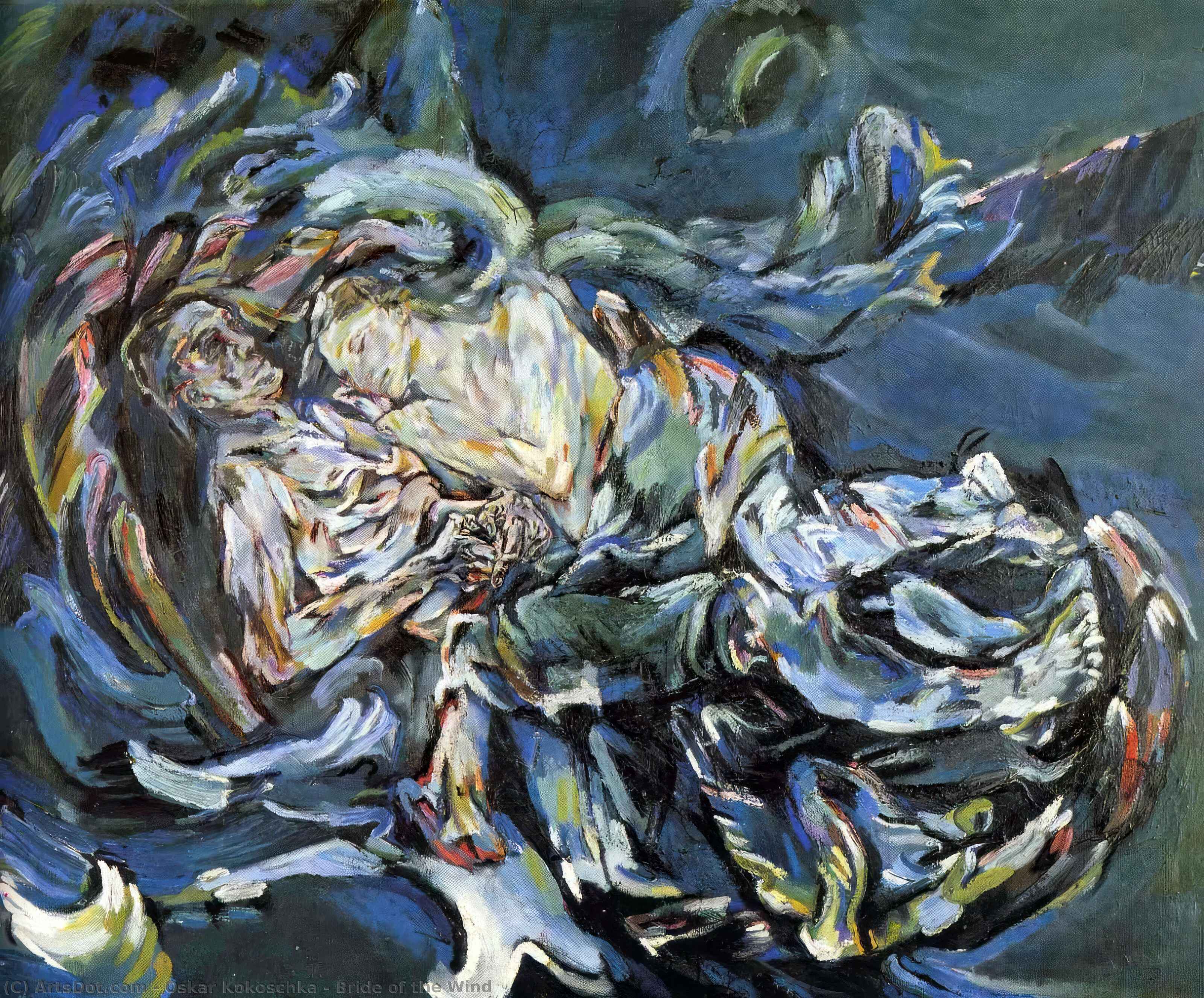 WikiOO.org - Encyclopedia of Fine Arts - Malba, Artwork Oskar Kokoschka - Bride of the Wind