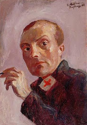 Wikioo.org – La Enciclopedia de las Bellas Artes - Pintura, Obras de arte de Otto Dix - Autoportrait en infirmier