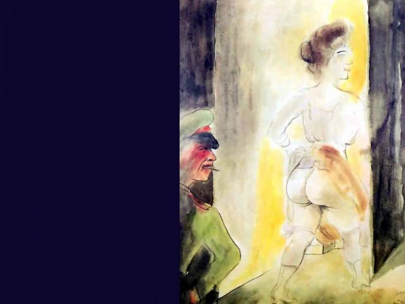 Wikoo.org - موسوعة الفنون الجميلة - اللوحة، العمل الفني Otto Dix - myself in brussels