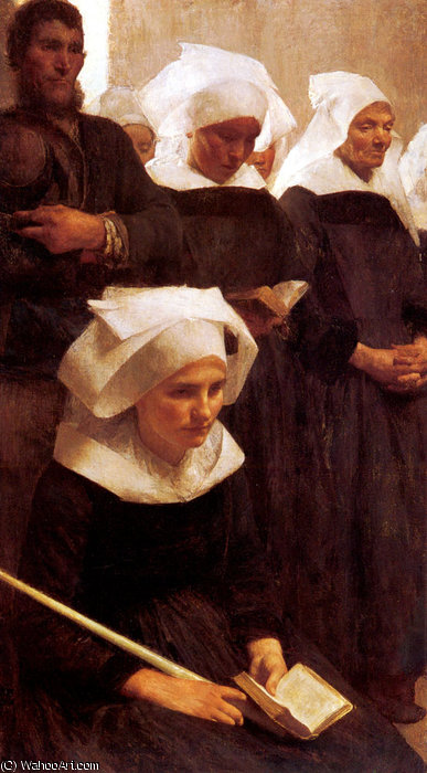 WikiOO.org - Encyclopedia of Fine Arts - Maľba, Artwork Pascal-Adolphe-Jean Dagnan-Bouveret - bretons praying
