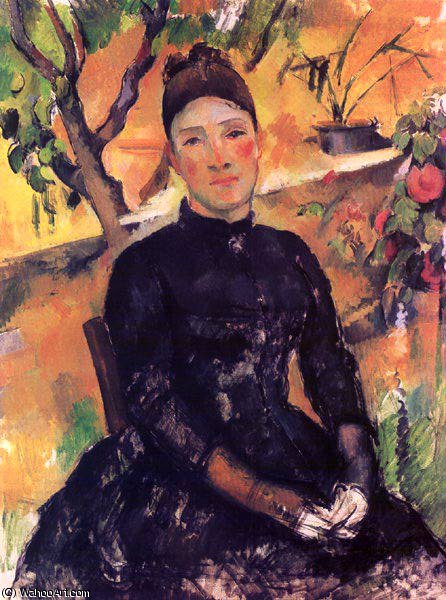 Wikioo.org - The Encyclopedia of Fine Arts - Painting, Artwork by Paul Cezanne - madame cezanne i vaxthuset