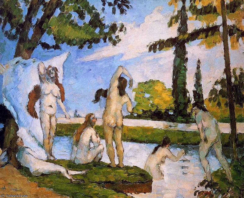 Wikioo.org - สารานุกรมวิจิตรศิลป์ - จิตรกรรม Paul Cezanne - The bathers Sun