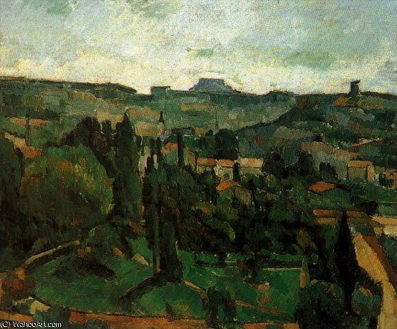 WikiOO.org - 백과 사전 - 회화, 삽화 Paul Cezanne - paysage dile de france - oil on canvas -