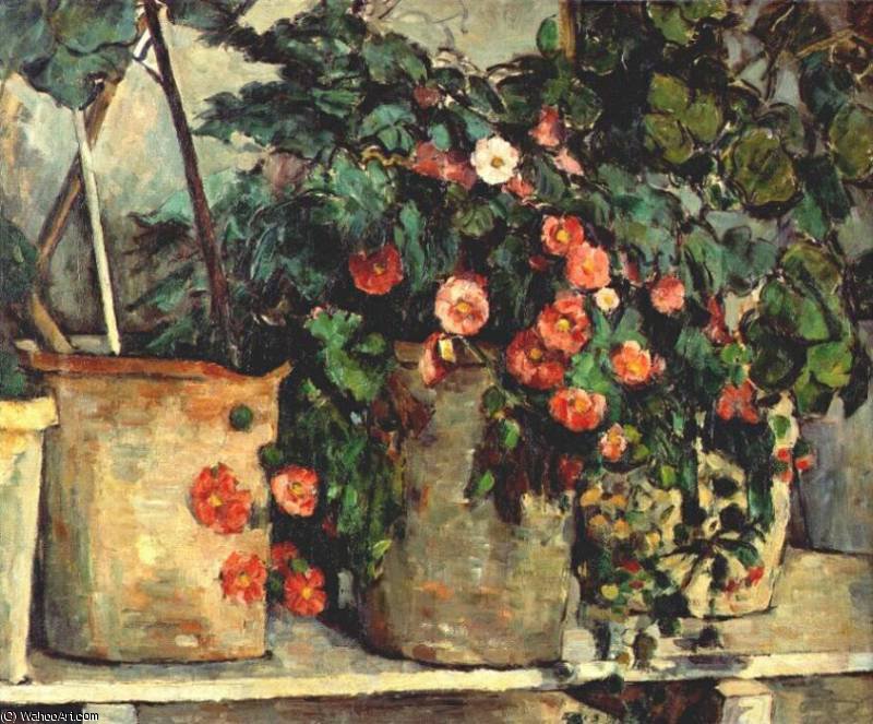 Wikioo.org - สารานุกรมวิจิตรศิลป์ - จิตรกรรม Paul Cezanne - still life with petunias