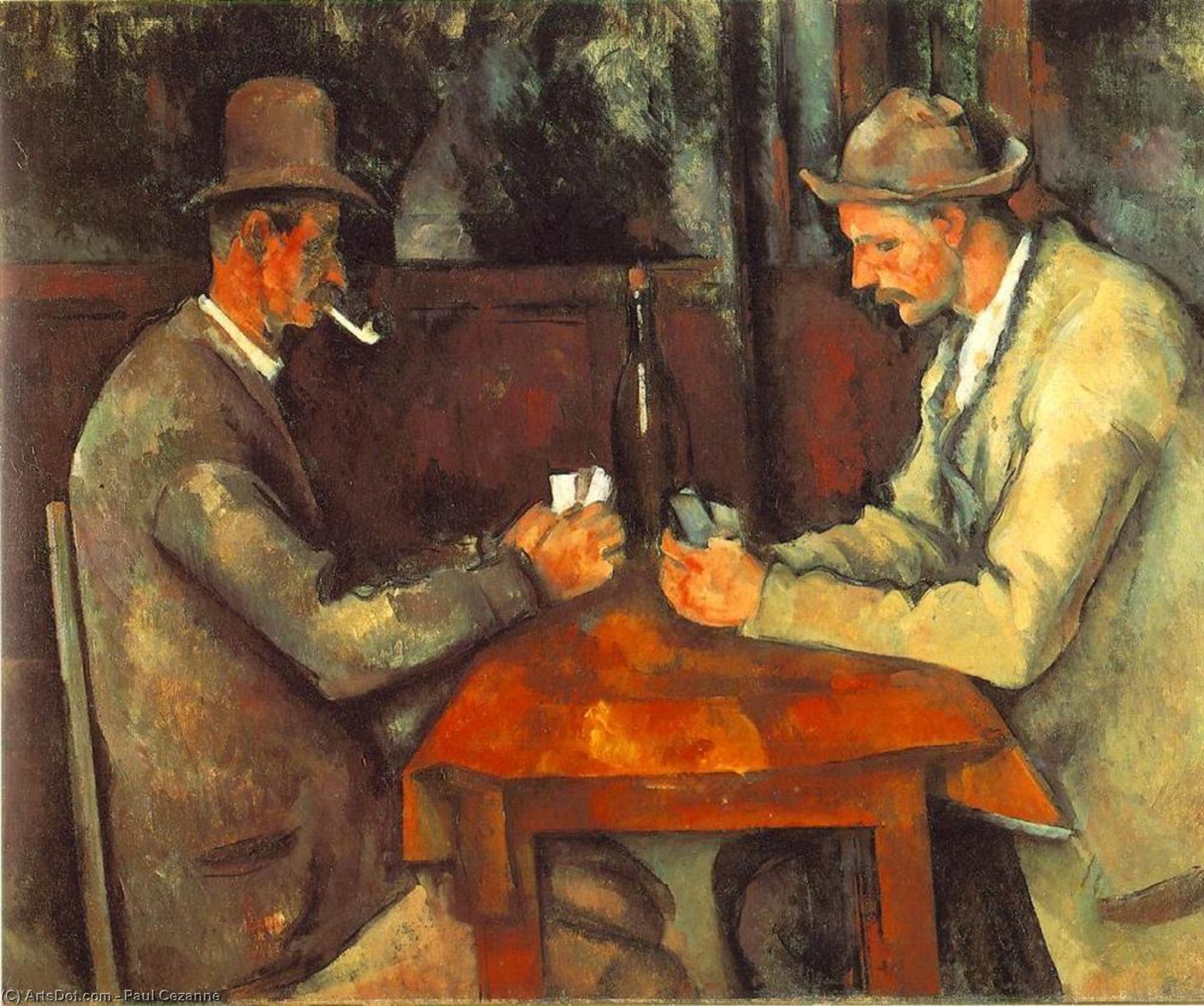WikiOO.org - Εγκυκλοπαίδεια Καλών Τεχνών - Ζωγραφική, έργα τέχνης Paul Cezanne - The Card Players (Louvre)