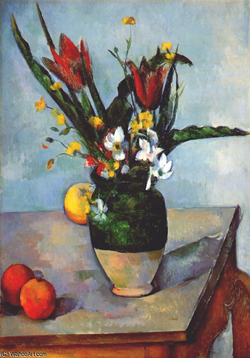 WikiOO.org - Encyclopedia of Fine Arts - Schilderen, Artwork Paul Cezanne - the vase of tulips