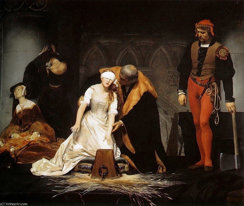 Wikioo.org – L'Enciclopedia delle Belle Arti - Pittura, Opere di Paul Delaroche (Hippolyte Delaroche) - L esecuzione di Lady Jane Grey