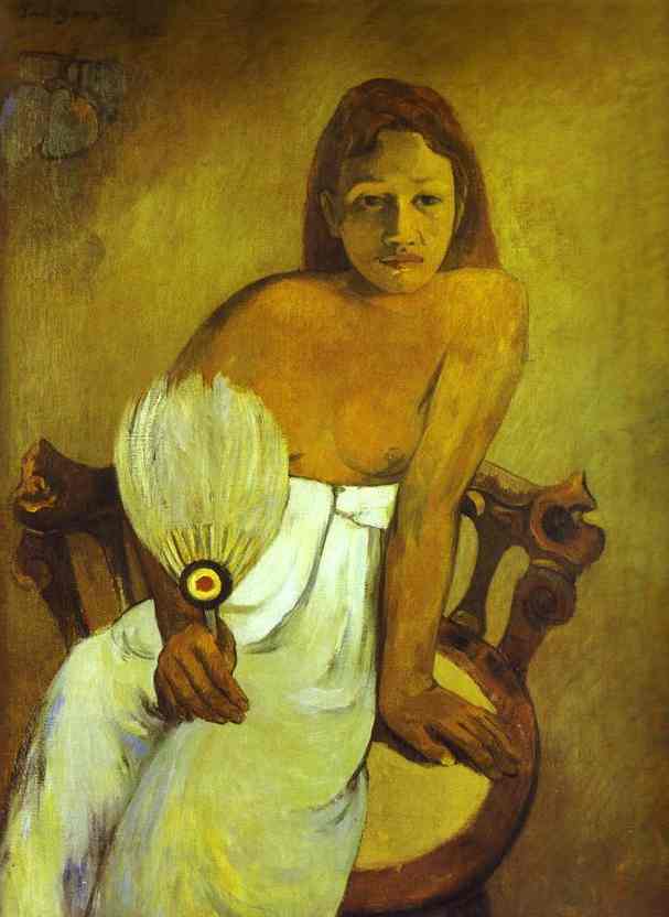 Wikioo.org - The Encyclopedia of Fine Arts - Painting, Artwork by Paul Gauguin - girl with a fan