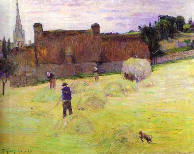 WikiOO.org - Encyclopedia of Fine Arts - Malba, Artwork Paul Gauguin - hay making in brittany