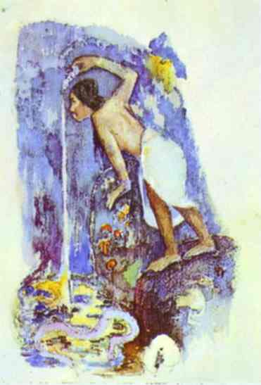 WikiOO.org - دایره المعارف هنرهای زیبا - نقاشی، آثار هنری Paul Gauguin - Pape Moe (Mysterious Water)
