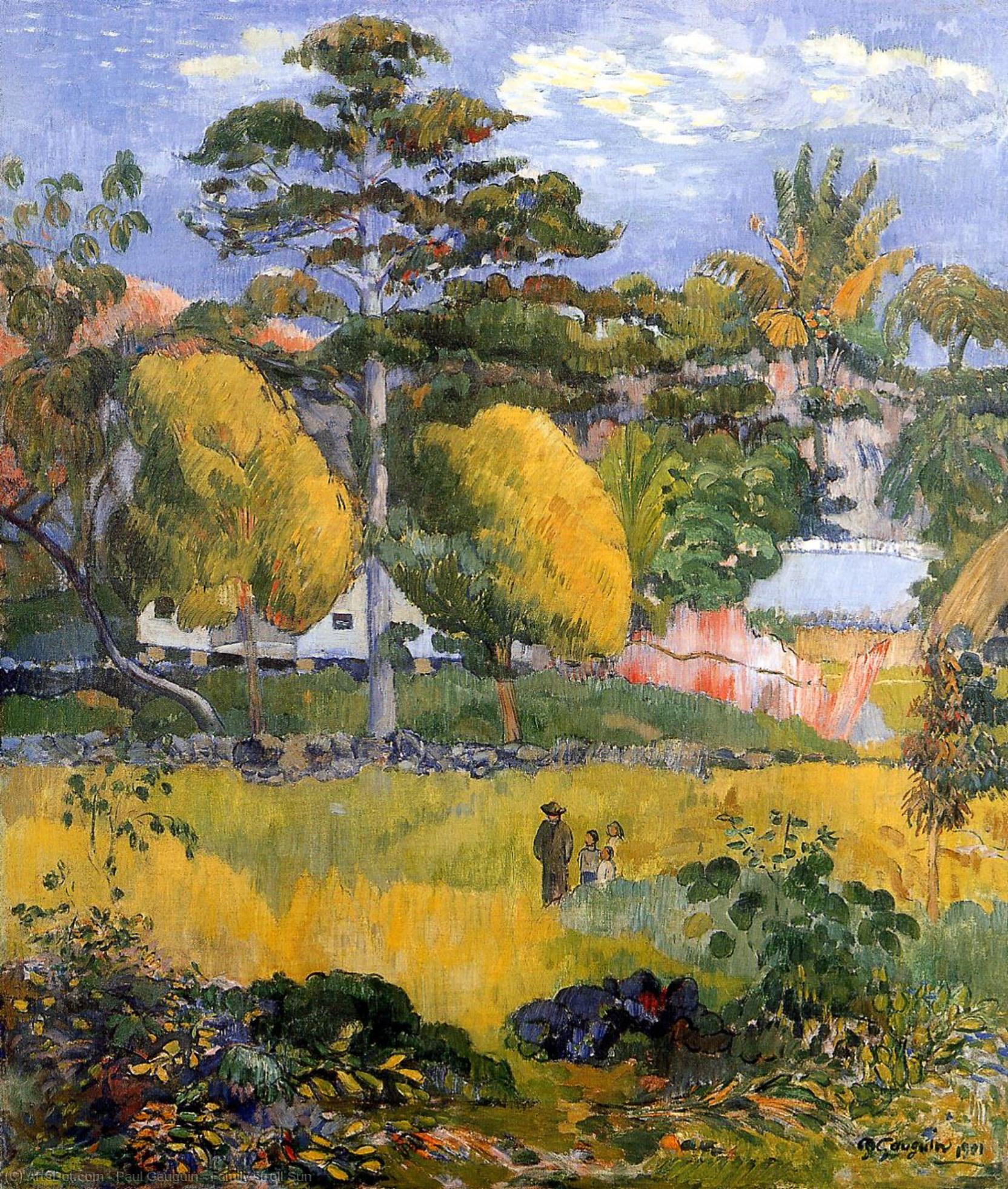 Wikioo.org - The Encyclopedia of Fine Arts - Painting, Artwork by Paul Gauguin - Family stroll Sun