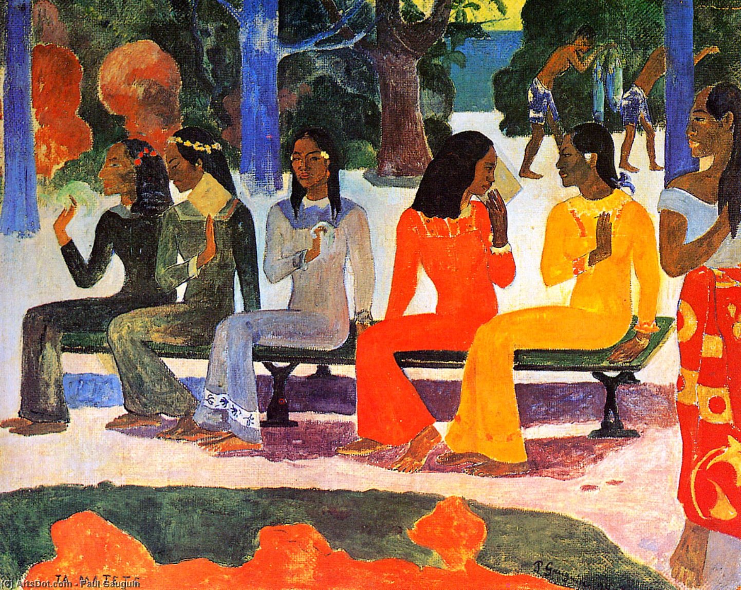 Wikioo.org - The Encyclopedia of Fine Arts - Painting, Artwork by Paul Gauguin - The market Sun