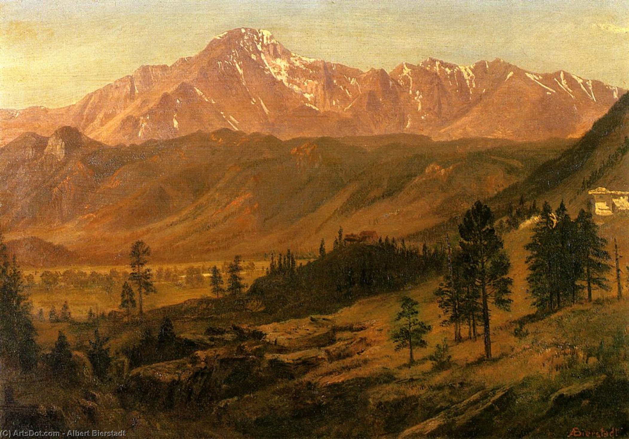WikiOO.org - Encyclopedia of Fine Arts - Maľba, Artwork Albert Bierstadt - Pikes Peak