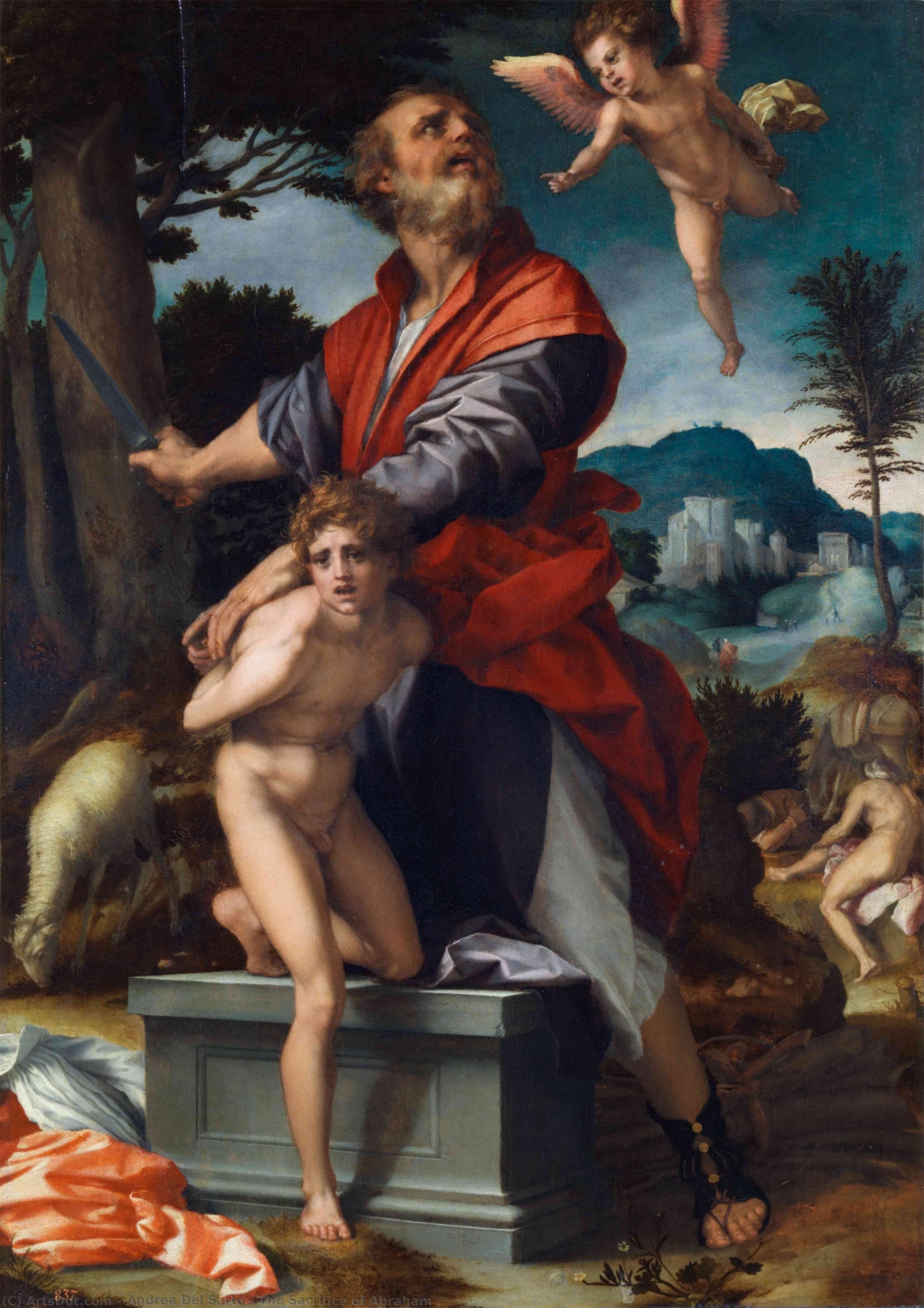 Wikioo.org - The Encyclopedia of Fine Arts - Painting, Artwork by Andrea Del Sarto - The Sacrifice of Abraham