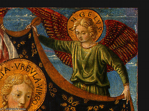 Wikioo.org - The Encyclopedia of Fine Arts - Painting, Artwork by Benozzo Gozzoli - Saint Ursula with Angels and Donor