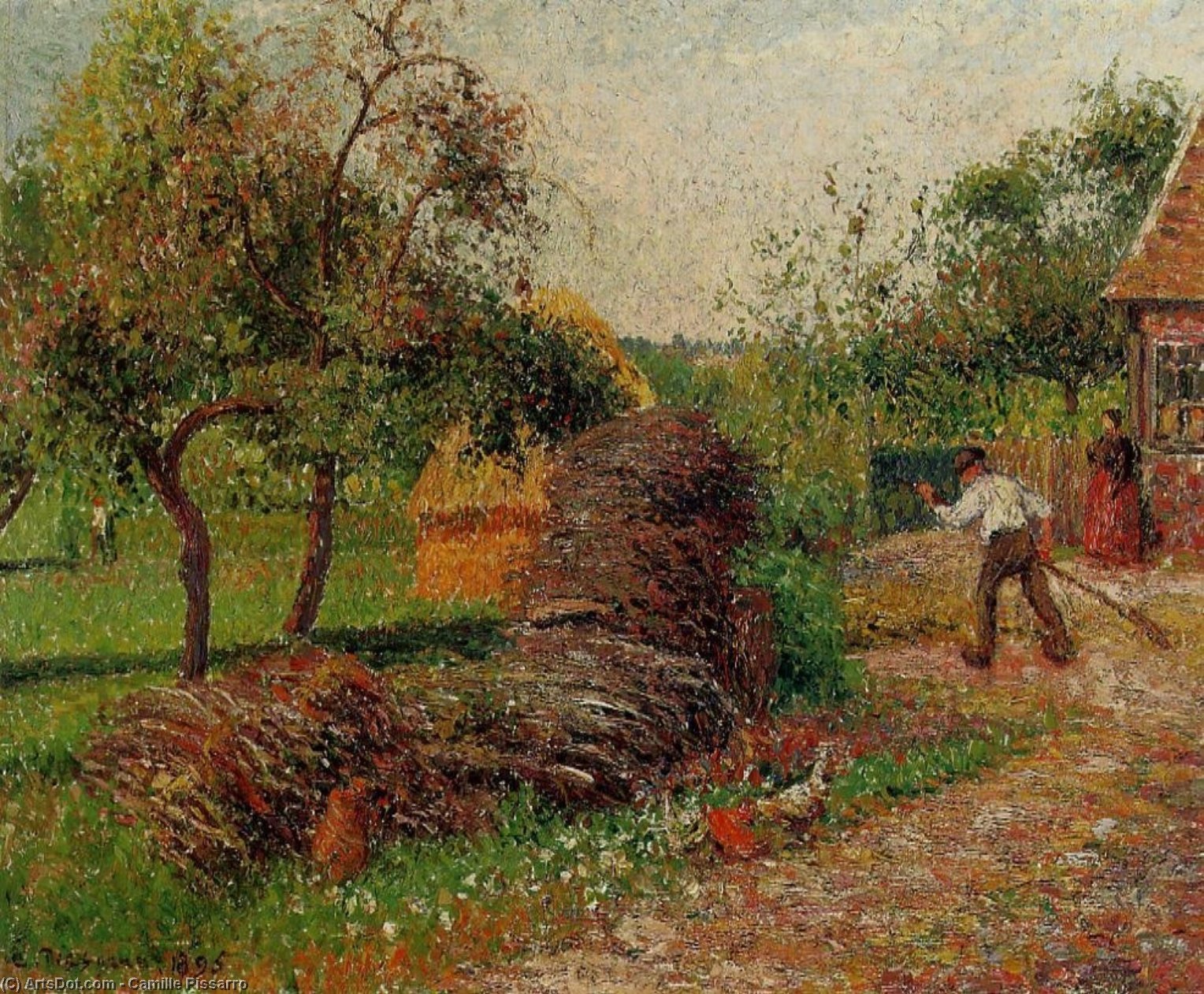 WikiOO.org - Εγκυκλοπαίδεια Καλών Τεχνών - Ζωγραφική, έργα τέχνης Camille Pissarro - mother luciens yard.