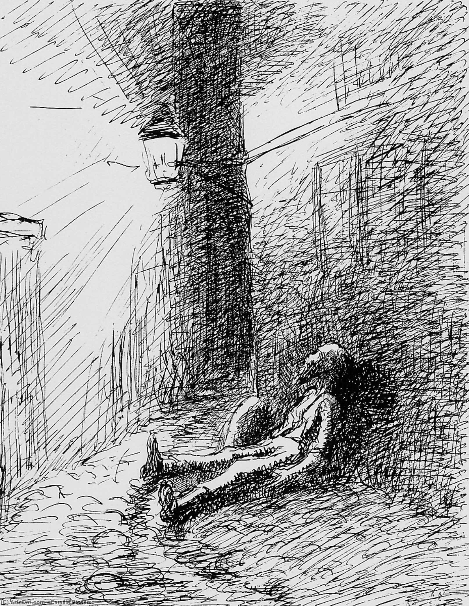 Wikioo.org - สารานุกรมวิจิตรศิลป์ - จิตรกรรม Camille Pissarro - poor john sun