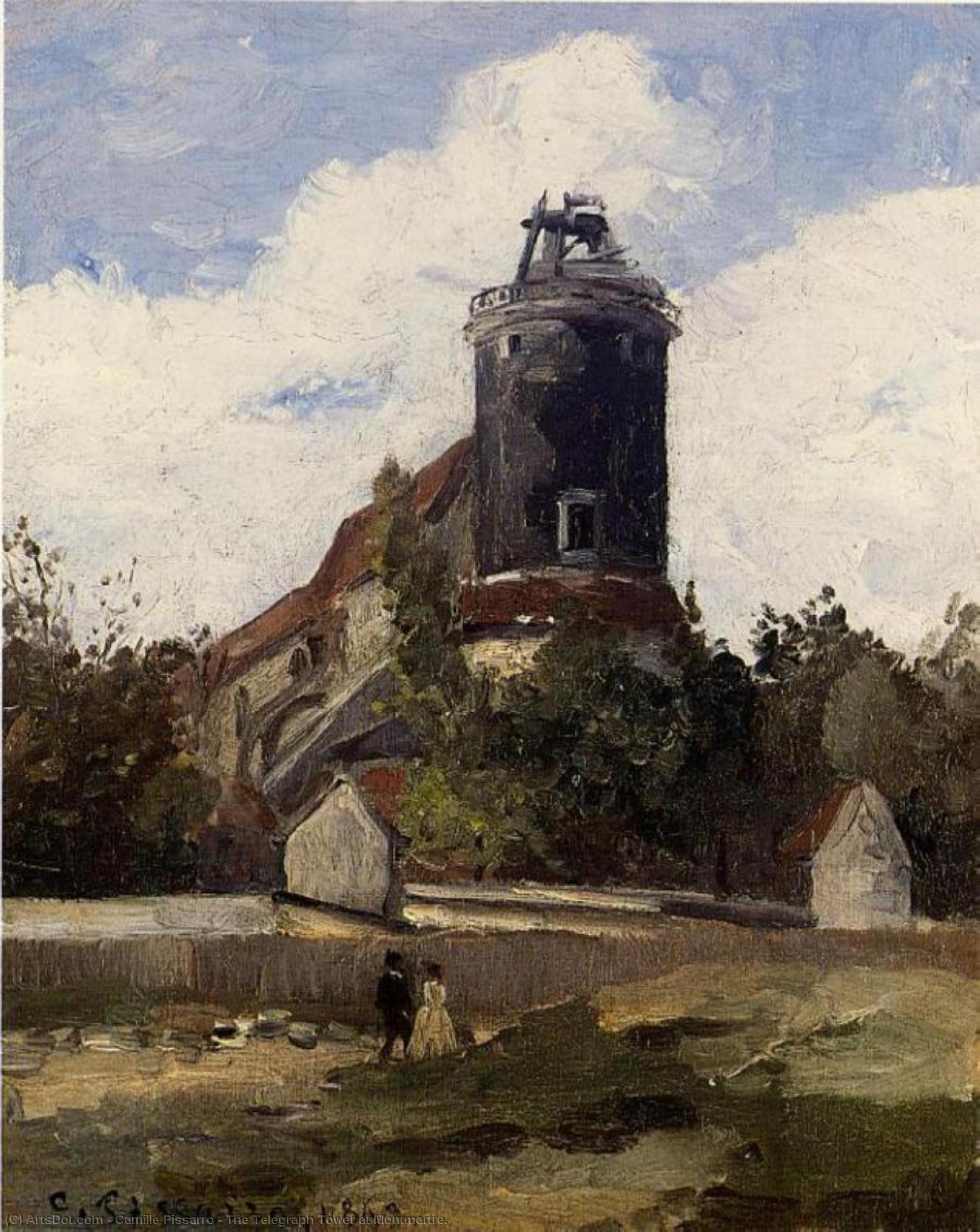 WikiOO.org - Encyclopedia of Fine Arts - Lukisan, Artwork Camille Pissarro - The Telegraph Tower at Montmartre.