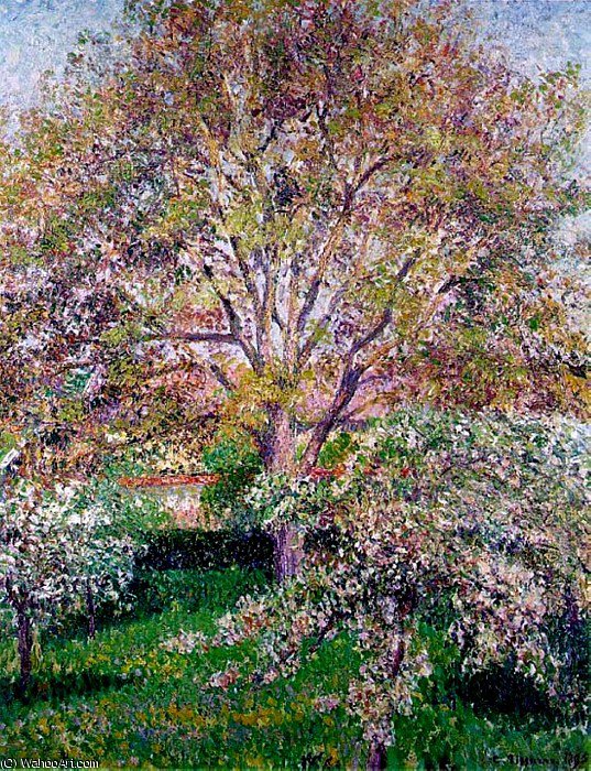 WikiOO.org - دایره المعارف هنرهای زیبا - نقاشی، آثار هنری Camille Pissarro - Wallnut and Apple Trees in Boom at Eragny.