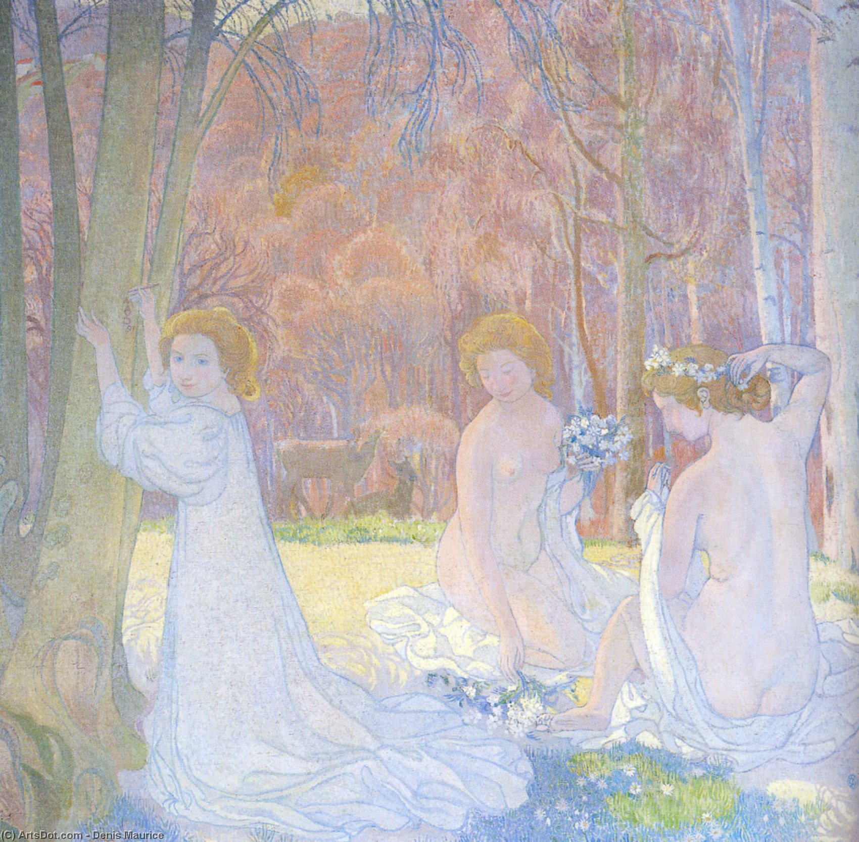 WikiOO.org - دایره المعارف هنرهای زیبا - نقاشی، آثار هنری Denis Maurice - figures in a spring landscape