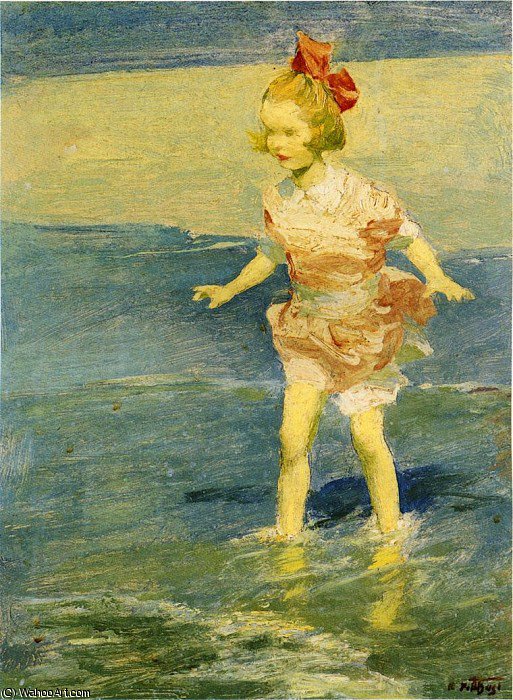 Wikioo.org - The Encyclopedia of Fine Arts - Painting, Artwork by Edward Henry Potthast - In the Surf