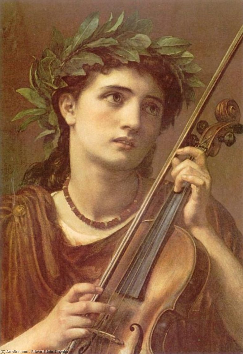 WikiOO.org - Encyclopedia of Fine Arts - Schilderen, Artwork Edward John Poynter - music heavenly maid