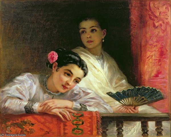 Wikioo.org - The Encyclopedia of Fine Arts - Painting, Artwork by Edwin Longsden Long - the balcony