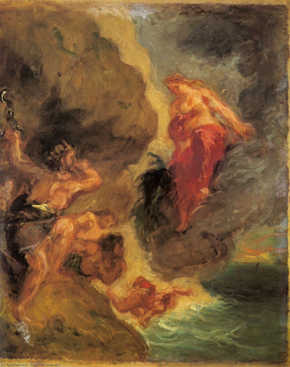 Wikioo.org - The Encyclopedia of Fine Arts - Painting, Artwork by Eugène Delacroix - eugene winter juno and aeolus
