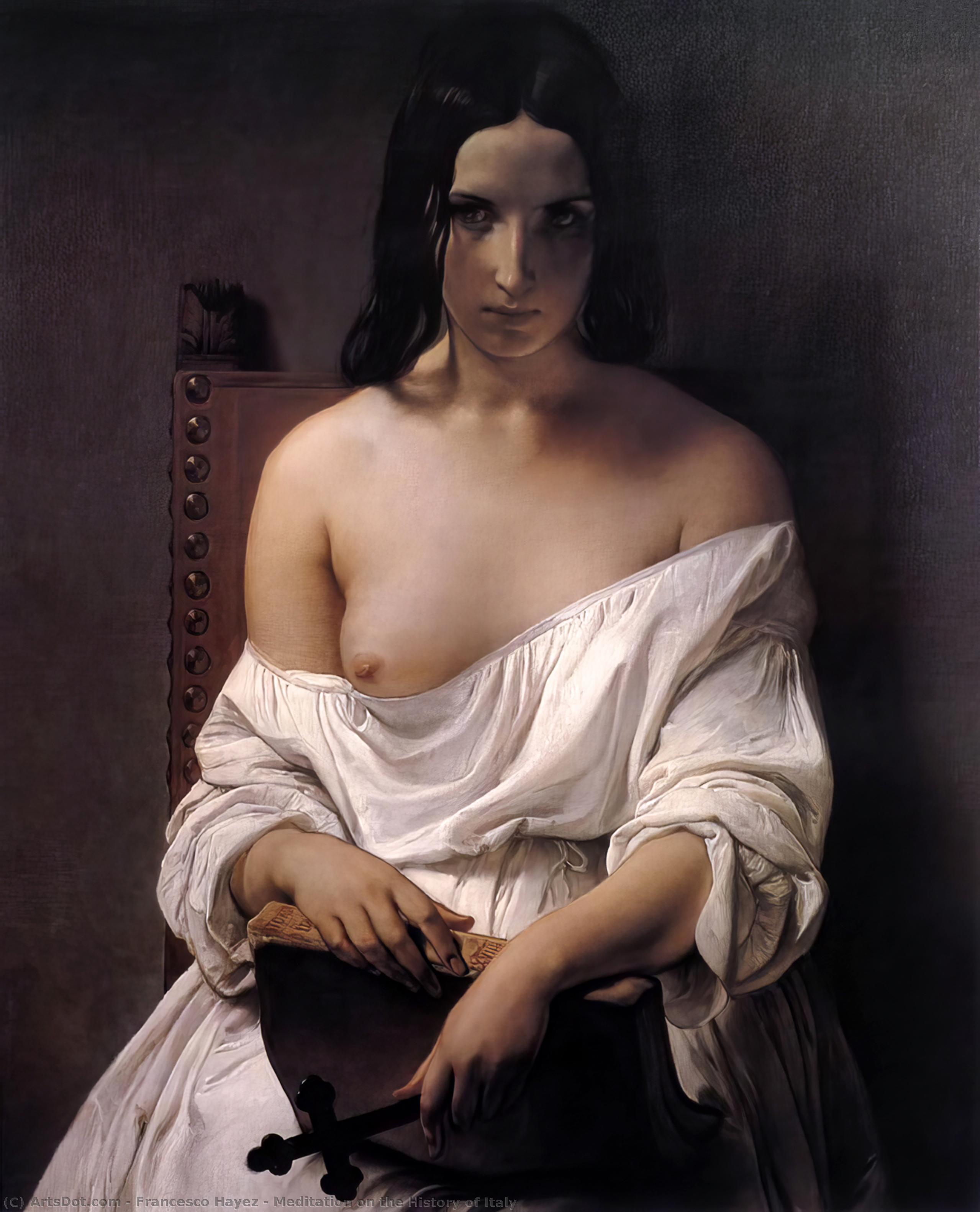 Wikioo.org - The Encyclopedia of Fine Arts - Painting, Artwork by Francesco Hayez - meditation on the history of italy
