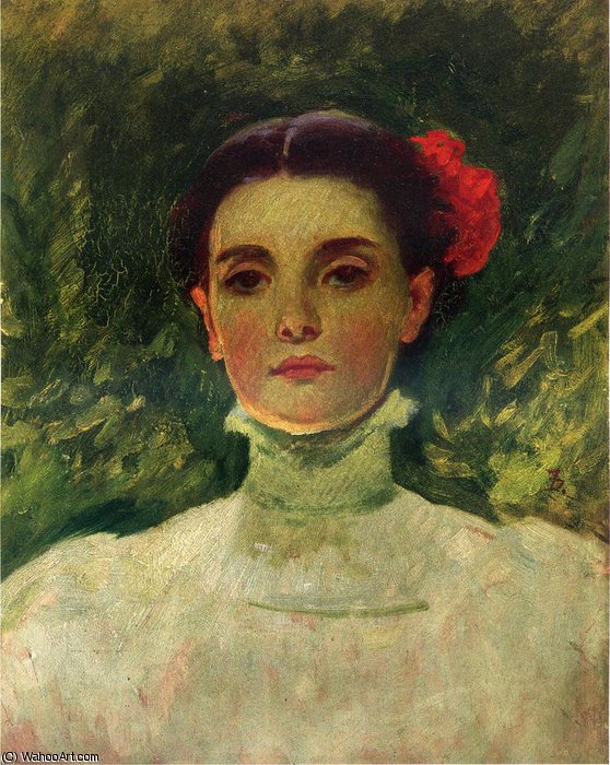 WikiOO.org - Encyclopedia of Fine Arts - Maalaus, taideteos Frank Duveneck - Portrait of Maggie Wilson