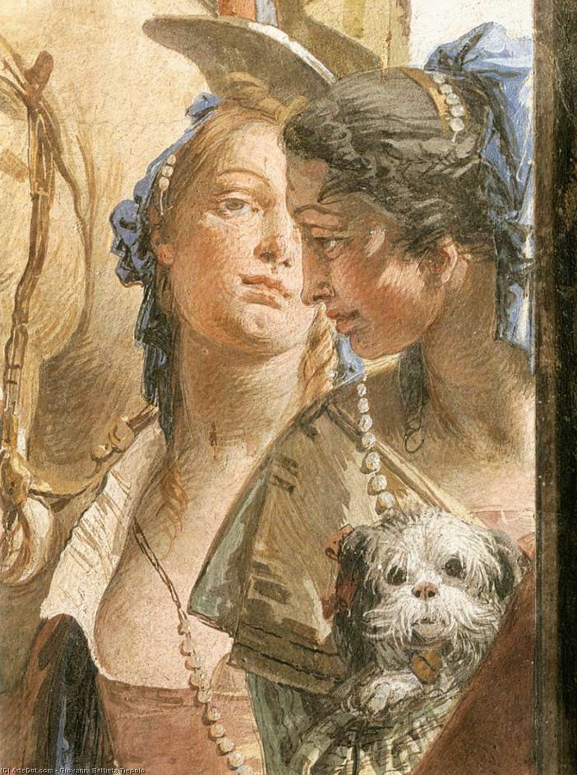 Wikioo.org – La Enciclopedia de las Bellas Artes - Pintura, Obras de arte de Giovanni Battista Tiepolo - Palacio Labios el banquete de cleopatra ( detalle - )