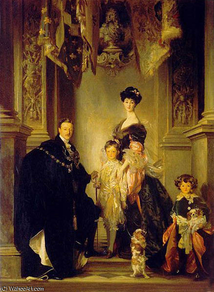 WikiOO.org - Encyclopedia of Fine Arts - Maľba, Artwork Giovanni Boldini - Duque Marlborough Singer Sargent y Familia
