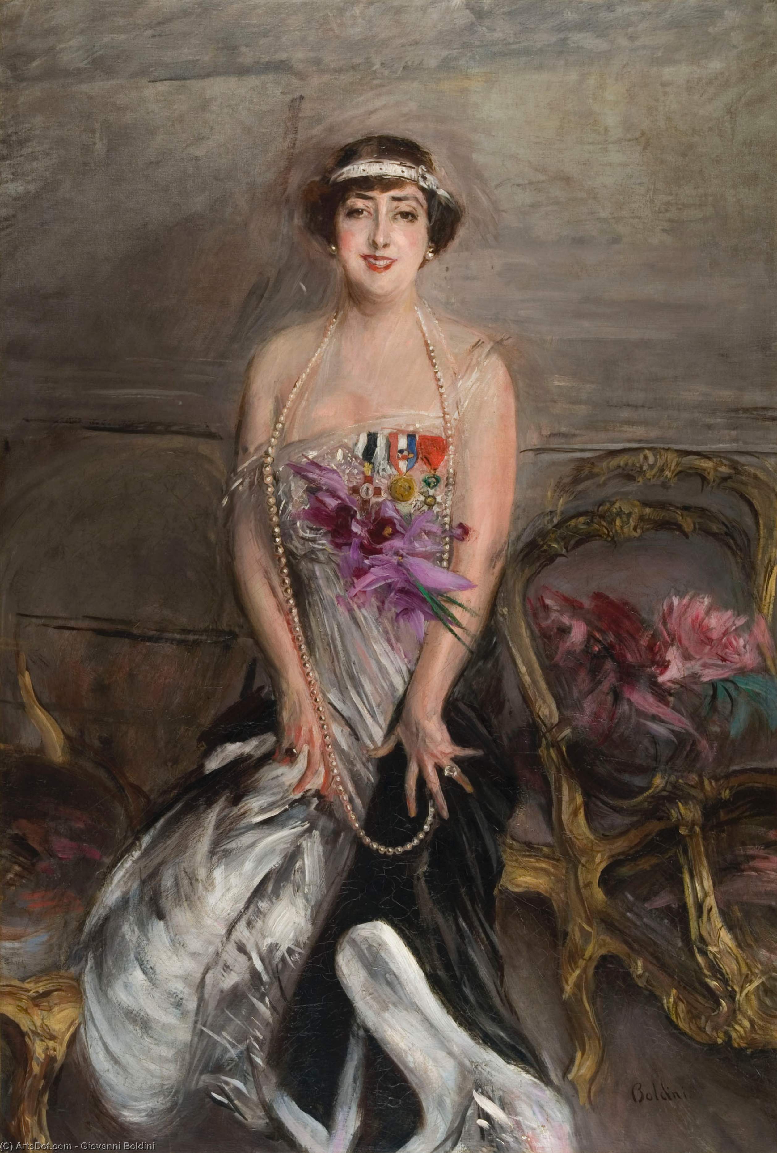 Wikioo.org - The Encyclopedia of Fine Arts - Painting, Artwork by Giovanni Boldini - madame michelham