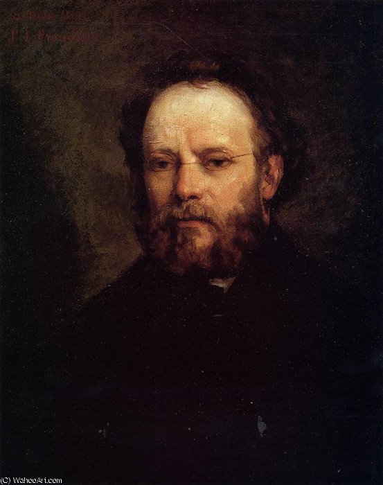 Wikioo.org – La Enciclopedia de las Bellas Artes - Pintura, Obras de arte de Gustave Courbet - retrato de pierre joseph proudhon