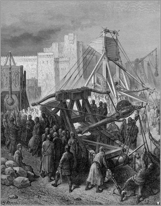 Wikioo.org - The Encyclopedia of Fine Arts - Painting, Artwork by Paul Gustave Doré - crusades war machinery